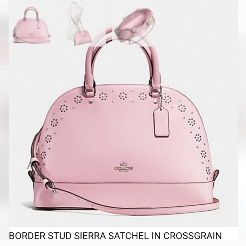 Coach Pink Floral Studded Satchel